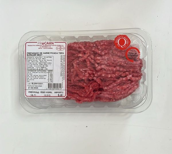 PRO708 PREPARADO DE CARNE PICADA TERNERA BURGUER MEAT