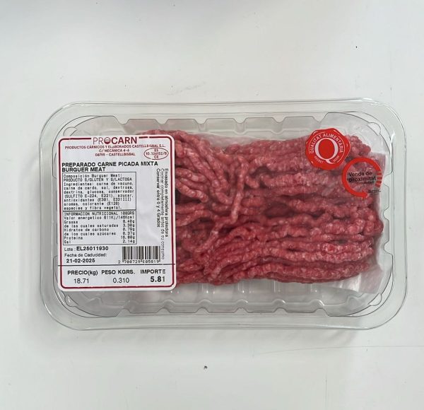 PRO729 PREPARADO CARNE PICADA MIXTA BURGUER MEAT