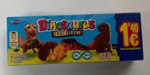 TRI59989 GALLETAS DINOSAURUS CHOCO LECHE 85 GRS