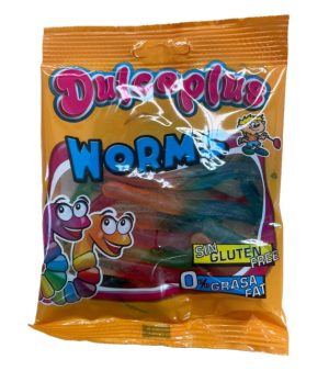 DUL180 GUSANOS BRILLO 100GR 12UN DULCEPLUS